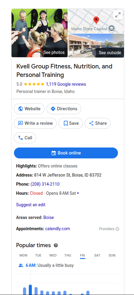 Kvell Google Business Profile